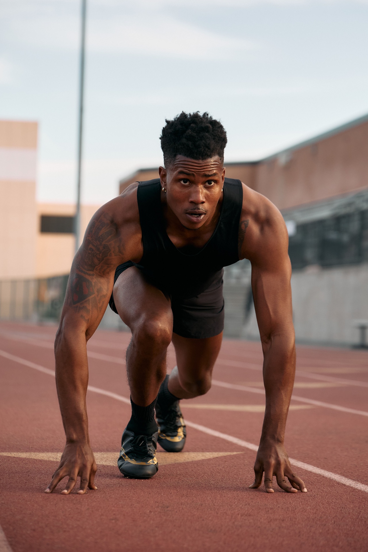 Sprinter at starting line
